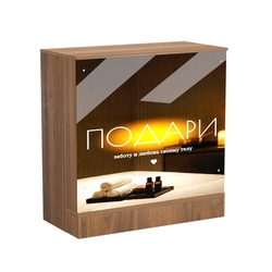 Стол-прилавок под выдачу товара со световым коробом №20, Орех