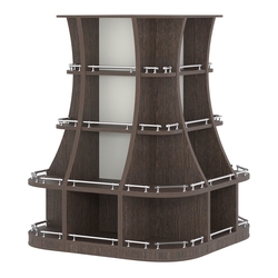 Островной низкий стеллаж ГАРАНТ №6-О с ограничителями, Дуб Венге + Белый