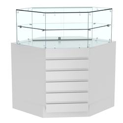 Торговый прилавок внутреннего угла с фасадными панелями №15Э-01, Серый