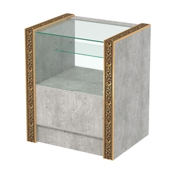 Недорогой прилавок малый с декоративными молдингами №ПДМ-3-600, Метрополитан Грей