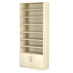 Стеллаж из ДСП с 6-ю полками 350x900 мм серии LEVEL-6 №13 (З/C - ДВП), Крем Вайс