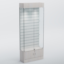 Витрина СЕТЬ №4 с экономпанелью, Ясень Анкор светлый