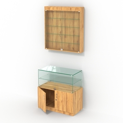 Комбинированный прилавок-витрина с распашными дверками КПВ-01-03, Дуб Золотистый