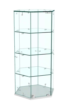 Витрина Истра настольная шестигранная №5 (прозрачная), Серый