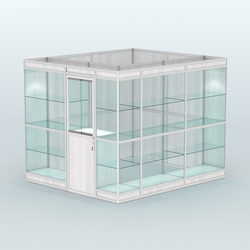 Павильон из профиля угловой №4в (5,5 кв.м), Ясень Анкор светлый