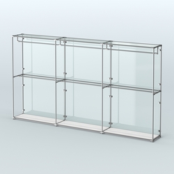 Торговая система ХРОМ (задняя стенка - стекло) 3600 мм с поручнями №1, Ясень Анкор светлый