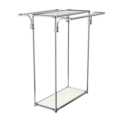 Хромированный стенд-вешало TD-11 №1-4 с полкой Зеркало 4мм, Белый