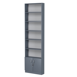 Стеллаж из ДСП с 5-ю полками 150x600 мм серии LEVEL-5 №2 (З/C - ДВП), Темно-Серый