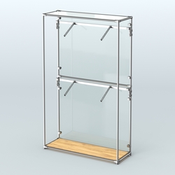 Торговая система ХРОМ (задняя стенка - стекло) 1200 мм с поручнями №3, Дуб Золотистый