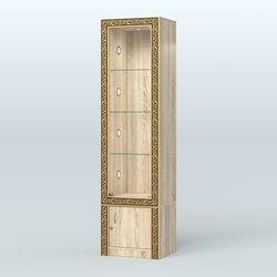 Витрина с декором и накопителем №ВБА-2С, Дуб сонома