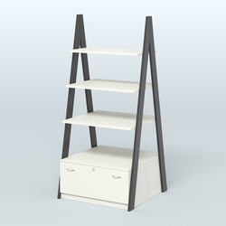 Торговая двусторонняя стойка ЛОФТ №4-950 с двумя тумбами Т-16, Черный + Белый