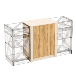 Прилавок из ДСП Модерн №1-КР-900 центральный, Дуб Золотистый и Крем Вайс