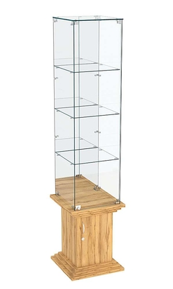 Витрина стаканчик с тремя полками и зеркалом ЦИТАДЕЛЬ №8, Дуб Золотистый