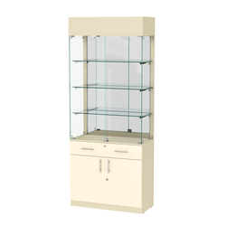 Витрина ювелирная "Диаманд" №15, ЛДСП крем вайс + МДФ ваниль