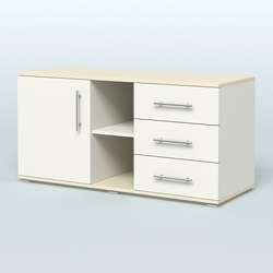 Тумба сервисная Фламинго, цвет антрацит + акация, Белый + Крем Вайс