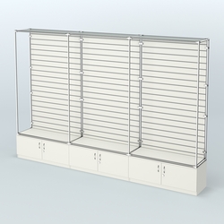 Торговая система ХРОМ (задняя стенка - Экономпанель) №11 с тумбами Т-21, Белый