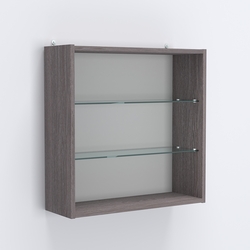 Витрина настенная №201-1Г с двумя полками, Ясень Анкор темный