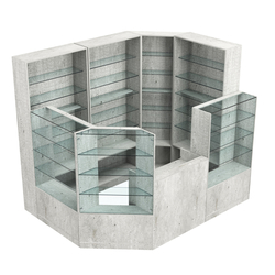 Торговый угловой островок ГРАЦИЯ №2 (открытый) (4.44 кв.м), Метрополитан Грей