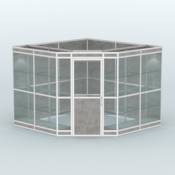 Павильон из профиля угловой №8в (9 кв.м), Бетон Чикаго светло-серый F186 ST9