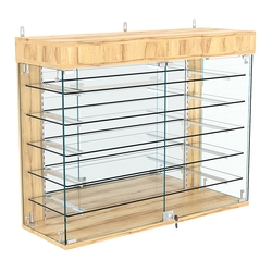 Витрина настенная НЕО №3А-4 с пятью полками и зеркалом, Дуб Золотистый