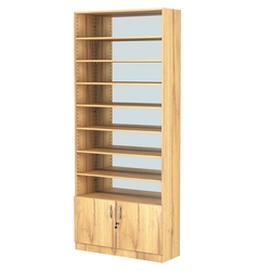 Стеллаж из ДСП с 7-ю полками 300x900 мм серии LEVEL-7 №12-2 (З/C - ЗЕРКАЛО), Дуб Золотистый