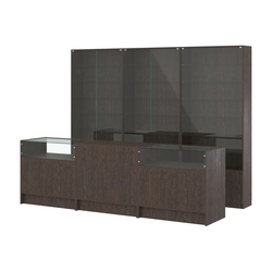 Комплект витрин с регулировочными полками NE-6 №12 и прилавков ЭК-2, Дуб Венге