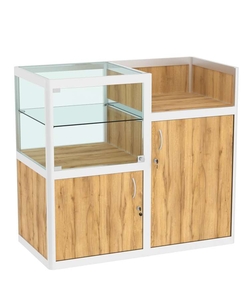 Прилавок под кассу из профиля №3  (закрытый), Дуб Золотистый