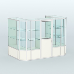 Павильон из профиля пристенный №6б (4,05 кв. м), Белый