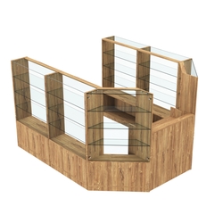 Торговый пристенный островок ГРАЦИЯ №7 (открытый) (5.24 кв.м), Дуб Канзас коричневый