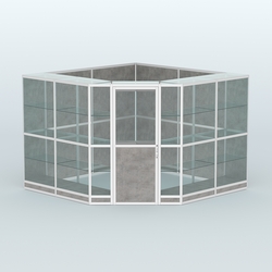 Павильон из профиля угловой №8г (9 кв.м), Бетон Чикаго светло-серый F186 ST9