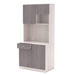 Офисная мини-кухня ПРАКТИК №4, Ясень Анкор светлый + Ясень Анкор темный