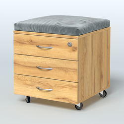 Тумба подкатная Платинум Персонал, цвет белый премиум, Дуб Золотистый