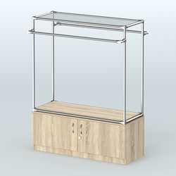 Островная торговая система ХРОМ 1200 мм с тумбами №4, Дуб Сонома