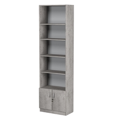 Стеллаж из ДСП с 4-мя полками 300x600 мм серии LEVEL-4 №5 (З/C - ДВП), Бетон Чикаго светло-серый F186 ST9