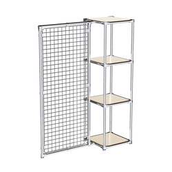 Хромированное вешало ЯЧЕЙКА №1-3 с полками ДСП 16мм, Крем Вайс