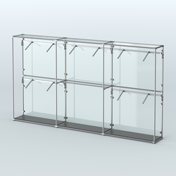 Торговая система ХРОМ (задняя стенка - стекло) 3600 мм с поручнями №9, Черный