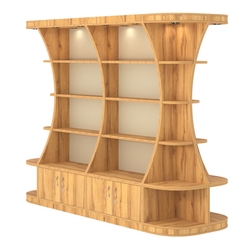 Островной высокий стеллаж ГАРАНТ №3, Дуб Золотистый и Крем Вайс