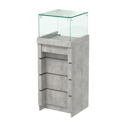 Торговый прилавок узкий с утопленным фасадом №УФ-4-450, Метрополитан Грей