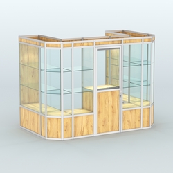 Павильон из профиля пристенный №6а (4,05 кв. м), Дуб Золотистый