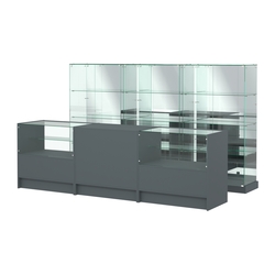 Комплект низких витрин ХП-07 и прилавков ЭК-3, Темно-Серый