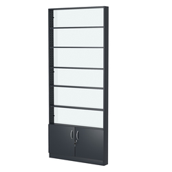 Стеллаж из ДСП с 5-ю полками 100x900 мм серии LEVEL-5 №8-1 (З/C - СТЕКЛО), Антрацит