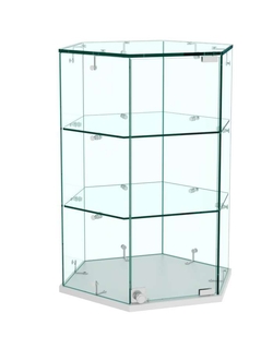 Витрина Истра настольная шестигранная №7 (прозрачная), Серый