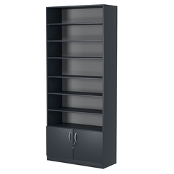 Стеллаж из ДСП с 6-ю полками 350x900 мм серии LEVEL-6 №13 (З/C - ДВП), Антрацит