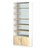 Стеллаж из ДСП с 5-ю полками 400x900 мм серии LEVEL-5 №14-2 (З/C - ЗЕРКАЛО) Белый + Дуб Сонома