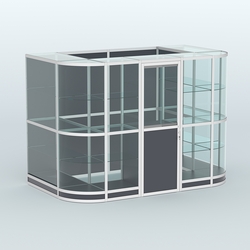 Павильон из профиля пристенный №8г (4,05 кв. м), Антрацит