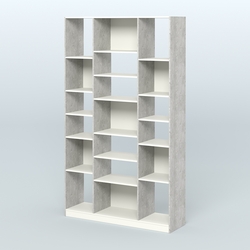 Стеллаж из ДСП серии ЛОФТ №12-2 с полками ДСП, Метрополитан Грей + Белый