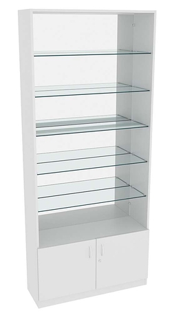 Витрина СЭСП-О №1-300 (З/C - Зеркало) со стеклянными полками, Серый