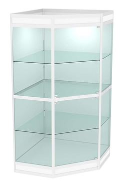 Витрина из профиля пятигранная угловая №7, Белый