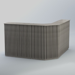 Ресепшен угловой большой серии ВЕРТИКАЛЬ №5, Бетон Чикаго светло-серый F186 ST9