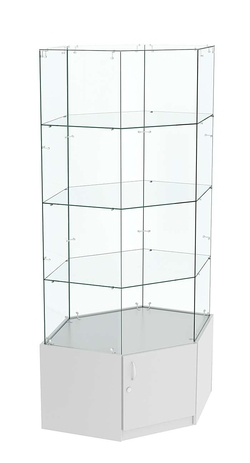 Витрина "Истра" угловая №118, шестигранная (З.С-стекло) без дверей, Серый